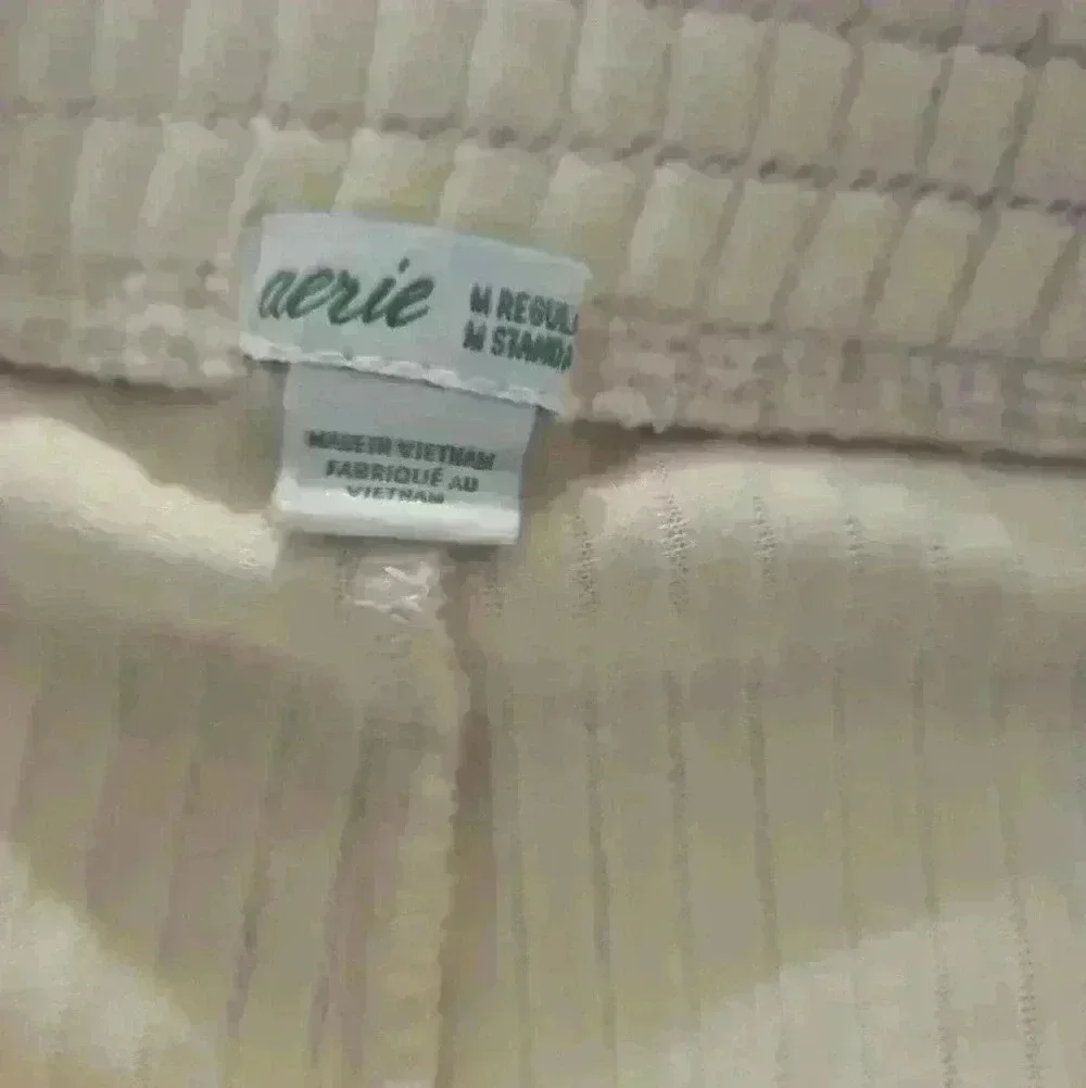 Aerie Womens Cream Corduroy Pull On Pants M